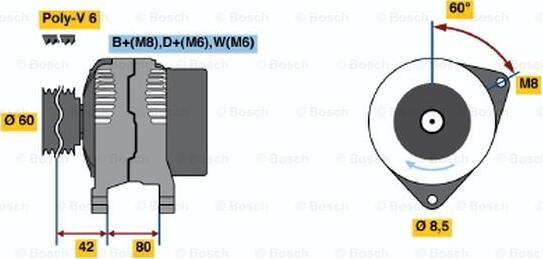 BOSCH 0 123 310 014 - Ģenerators ps1.lv