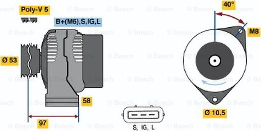 BOSCH 0 986 041 170 - Ģenerators ps1.lv