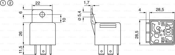 BOSCH 0 332 019 150 - Relejs, Darba strāva ps1.lv