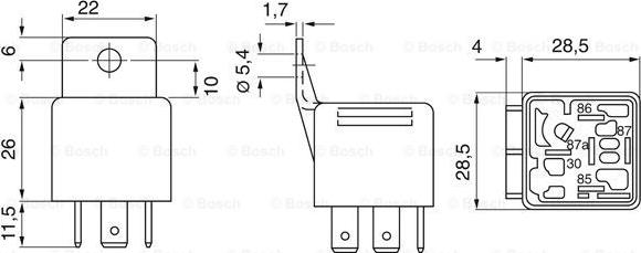 BOSCH 0 332 019 213 - Relejs, Darba strāva ps1.lv