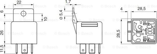 BOSCH 0 332 019 801 - Relejs, Darba strāva ps1.lv