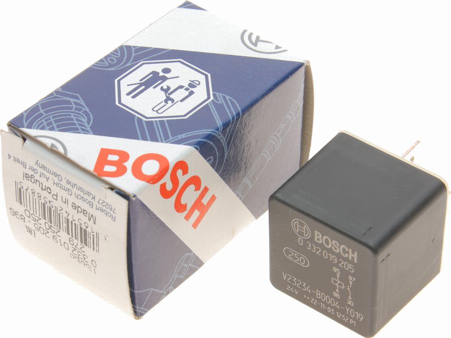 BOSCH 0 332 019 205 - Relejs, Darba strāva ps1.lv