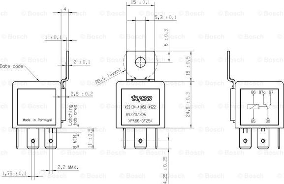 BOSCH 0 332 204 001 - Relejs, Vadības bloks-Dzinēja vadība ps1.lv