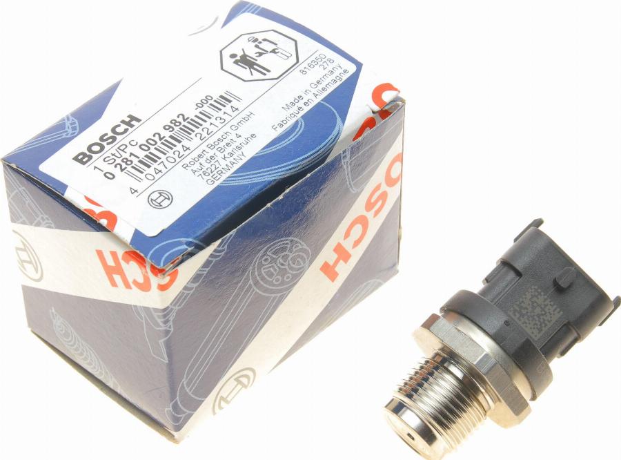 BOSCH 0 281 002 982 - Devējs, Degvielas padeves spiediens ps1.lv