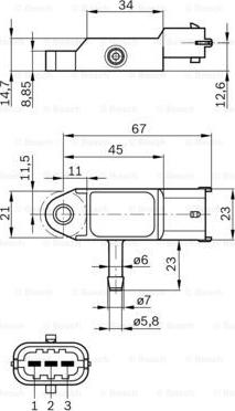 BOSCH 0 281 002 593 - Devējs, Pūtes spiediens ps1.lv