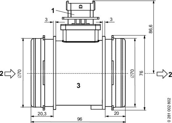 BOSCH 0 281 002 802 - Gaisa masas mērītājs ps1.lv