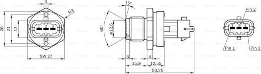 BOSCH 0 281 002 755 - Devējs, Degvielas padeves spiediens ps1.lv