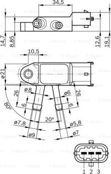 BOSCH 0 281 002 772 - Devējs, Izplūdes gāzu spiediens ps1.lv