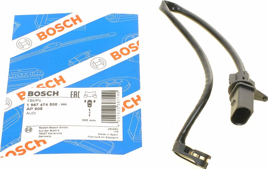 BOSCH 1 987 474 505 - Indikators, Bremžu uzliku nodilums ps1.lv