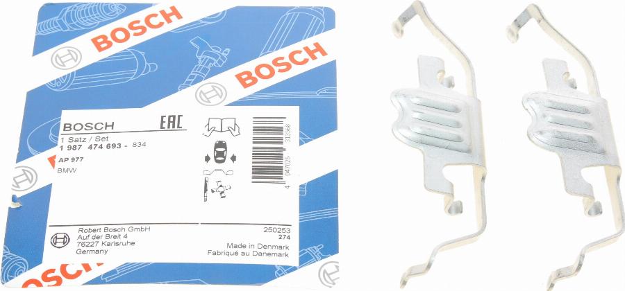 BOSCH 1 987 474 693 - Piederumu komplekts, Disku bremžu uzlikas ps1.lv