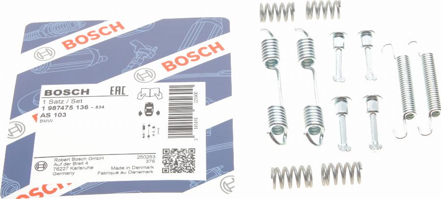 BOSCH 1 987 475 136 - Piederumu komplekts, Stāvbremzes mehānisma bremžu loks ps1.lv