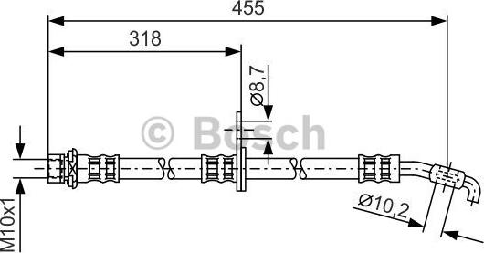 BOSCH 1 987 476 255 - Bremžu šļūtene ps1.lv