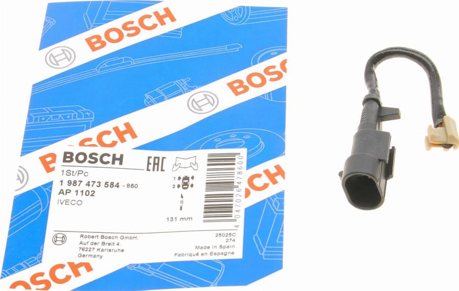 BOSCH 1 987 473 584 - Indikators, Bremžu uzliku nodilums ps1.lv