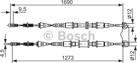 BOSCH 1 987 477 129 - Trose, Stāvbremžu sistēma ps1.lv