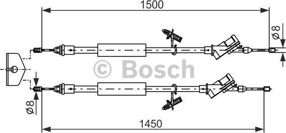 BOSCH 1 987 477 222 - Trose, Stāvbremžu sistēma ps1.lv