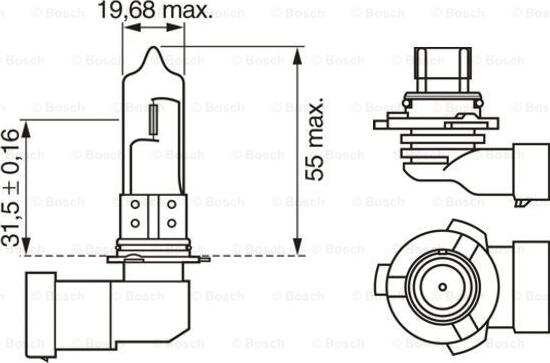 BOSCH 1 987 301 062 - Kvēlspuldze, Tālās gaismas lukturis ps1.lv