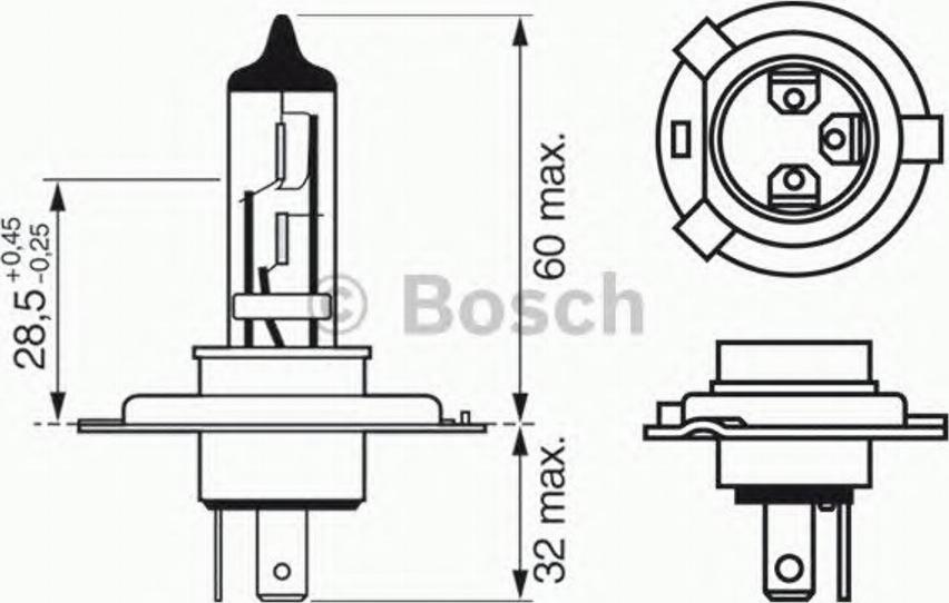 BOSCH 1987302043 - Kvēlspuldze, Tālās gaismas lukturis ps1.lv