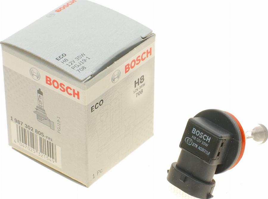 BOSCH 1 987 302 805 - Kvēlspuldze, Tālās gaismas lukturis ps1.lv