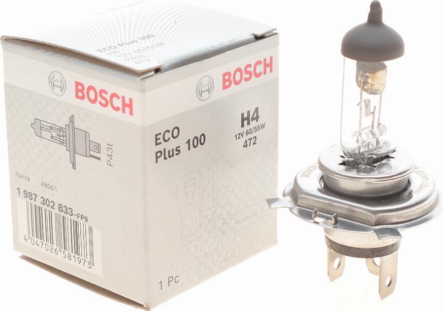 BOSCH 1 987 302 833 - Kvēlspuldze, Tālās gaismas lukturis ps1.lv