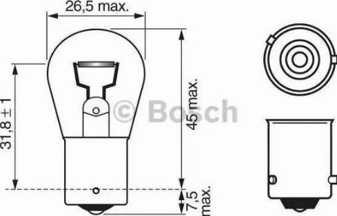 BOSCH 1 987 302 502 - Kvēlspuldze, Bremžu signāla lukturis ps1.lv