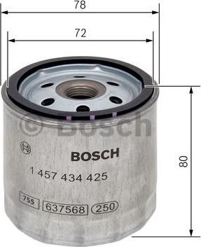 BOSCH 1 457 434 425 - Degvielas filtrs ps1.lv