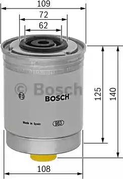 BOSCH 1 457 434 185 - Degvielas filtrs ps1.lv