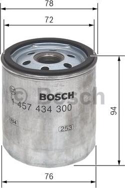 BOSCH 1 457 434 300 - Degvielas filtrs ps1.lv