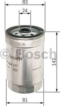 BOSCH 1 457 434 337 - Degvielas filtrs ps1.lv