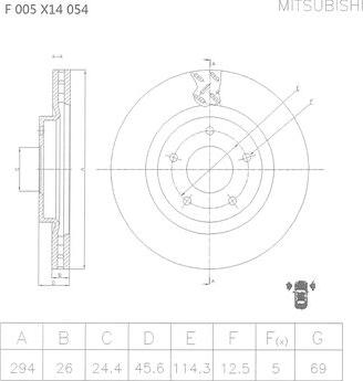 BOSCH F 005 X14 054 - Bremžu diski ps1.lv