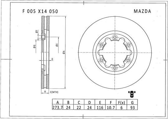 BOSCH F 005 X14 050 - Bremžu diski ps1.lv