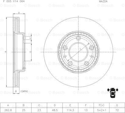 BOSCH F 005 X14 064 - Bremžu diski ps1.lv