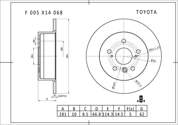 BOSCH F 005 X14 068 - Bremžu diski ps1.lv