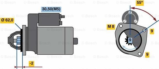 BOSCH F 000 AL0 327 - Starteris ps1.lv