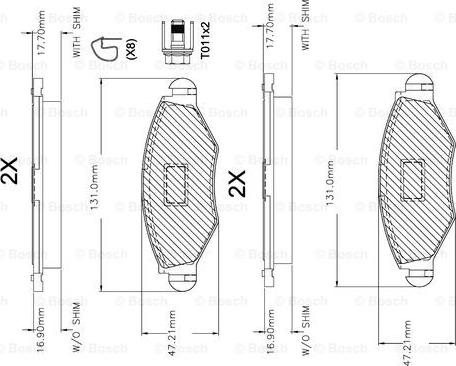 BOSCH F 03A 150 014 - Bremžu uzliku kompl., Disku bremzes ps1.lv