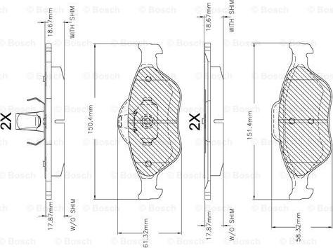 BOSCH F 03A 150 018 - Bremžu uzliku kompl., Disku bremzes ps1.lv