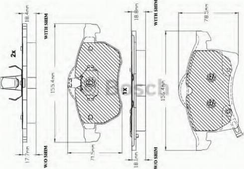 BOSCH F 03A 150 012 - Bremžu uzliku kompl., Disku bremzes ps1.lv