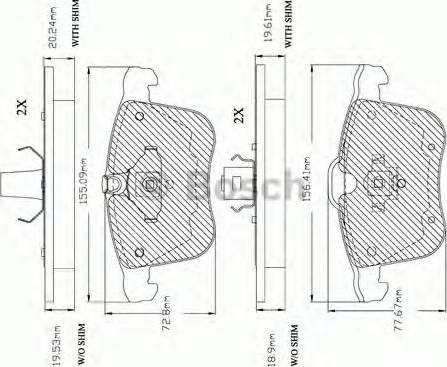 BOSCH F 03A 150 030 - Bremžu uzliku kompl., Disku bremzes ps1.lv