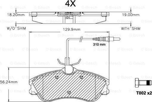 BOSCH F 03A 150 022 - Bremžu uzliku kompl., Disku bremzes ps1.lv