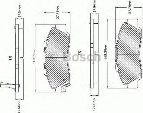 BOSCH F 03B 150 016 - Bremžu uzliku kompl., Disku bremzes ps1.lv