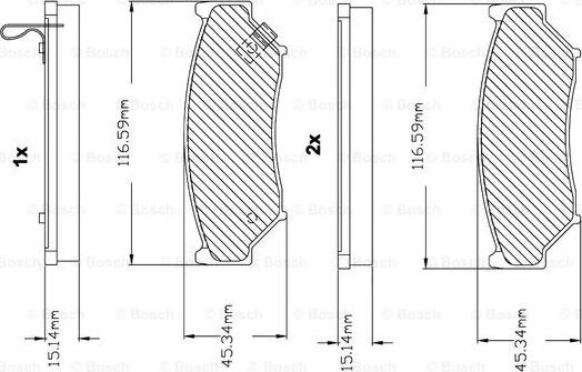 BOSCH F 03B 150 021 - Bremžu uzliku kompl., Disku bremzes ps1.lv