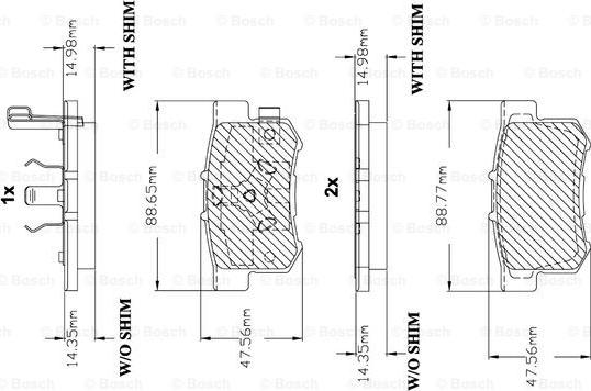 BOSCH F 03B 150 148 - Bremžu uzliku kompl., Disku bremzes ps1.lv