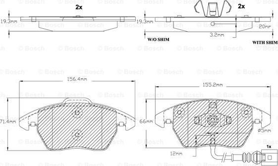 BOSCH F 03B 150 155 - Bremžu uzliku kompl., Disku bremzes ps1.lv