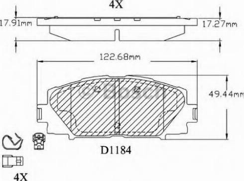 BOSCH F 03B 150 166 - Bremžu uzliku kompl., Disku bremzes ps1.lv