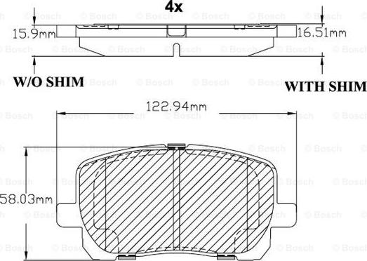 BOSCH F 03B 150 105 - Bremžu uzliku kompl., Disku bremzes ps1.lv