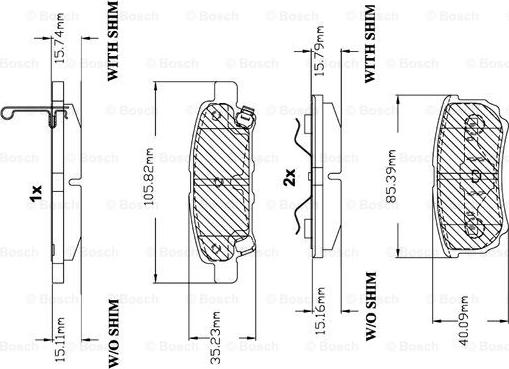 BOSCH F 03B 150 139 - Bremžu uzliku kompl., Disku bremzes ps1.lv