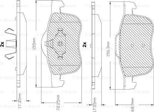 BOSCH F 03B 150 290 - Bremžu uzliku kompl., Disku bremzes ps1.lv