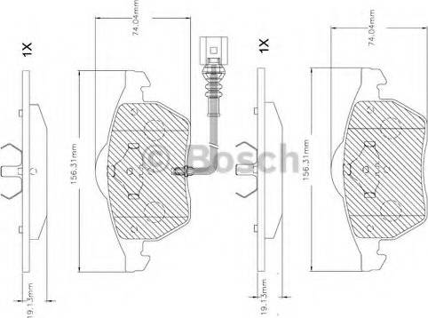 BOSCH F 03B 150 264 - Bremžu uzliku kompl., Disku bremzes ps1.lv