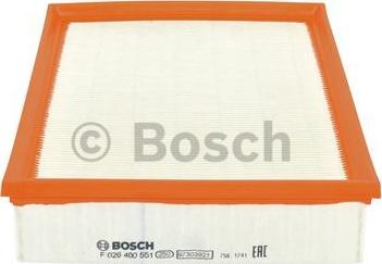 BOSCH F 026 400 551 - Gaisa filtrs ps1.lv