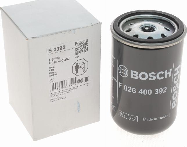 BOSCH F 026 400 392 - Gaisa filtrs ps1.lv