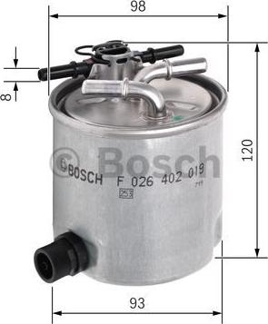 BOSCH F 026 402 019 - Degvielas filtrs ps1.lv